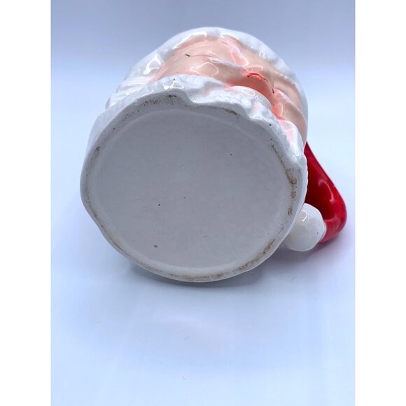 Vintage Santa Claus Ceramic Mug Winking Face Christmas Holiday Decor Cup 3" 50's - Picture 8 of 10